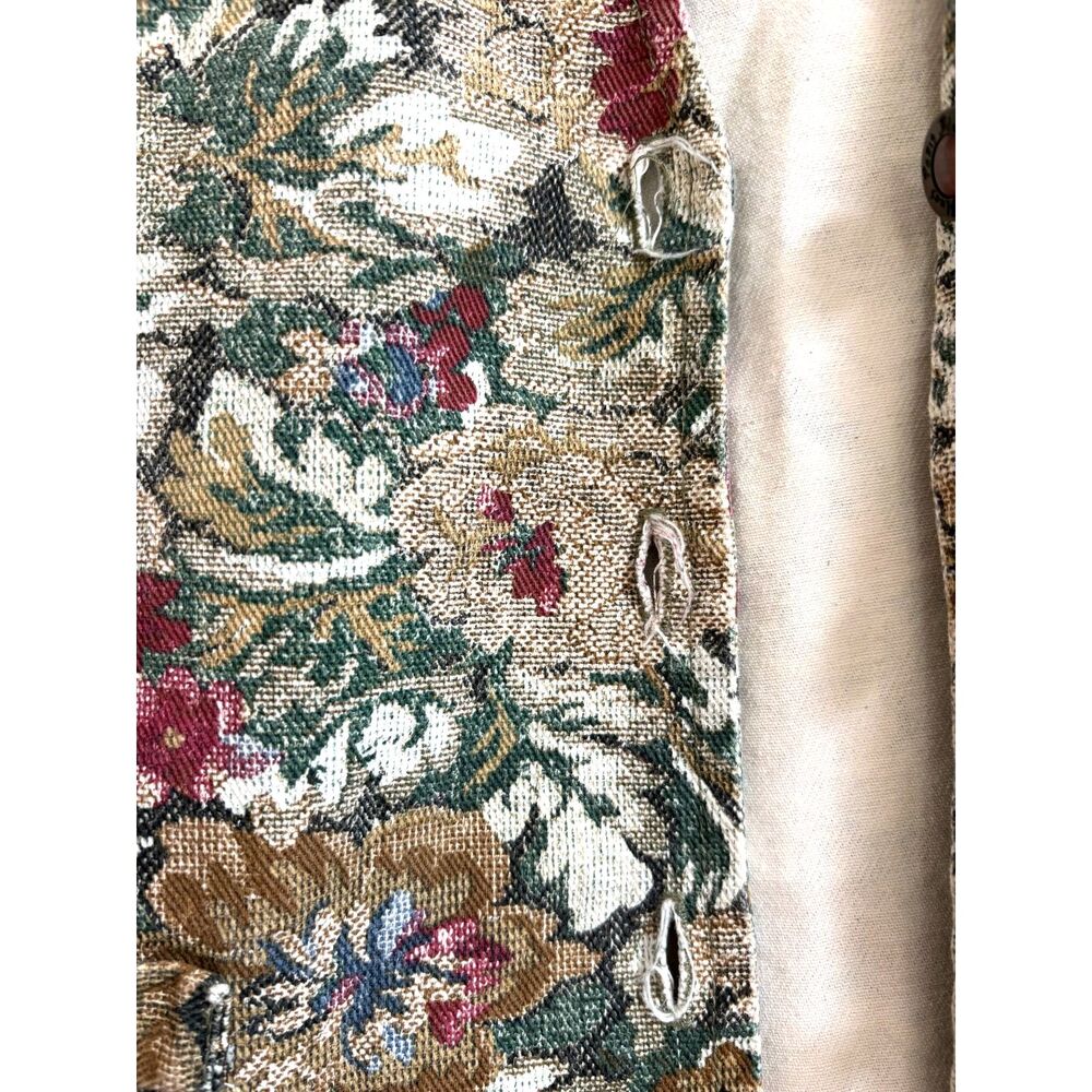 Paris Blues Vintage Tapestry Floral Vest S USA 90s Cotton Brocade Waistcoat Boho - Picture 7 of 8